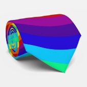 Regenbogenfarbpalette, gestreiftes buntes Muster 2 Krawatte (Gerollt)