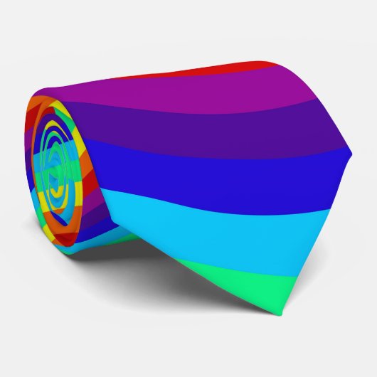 Regenbogenfarbpalette, gestreiftes buntes Muster 2 Krawatte (Gerollt)