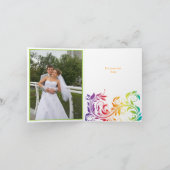 Regenbogenfarbrolle-Blatthochzeit danken Ihnen Dankeskarte (Innenseite)