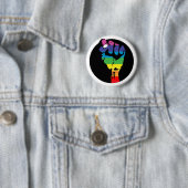 Regenbogenfaust Button (Beispiel)
