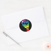 Regenbogenfaust. Runder Aufkleber (Umschlag)