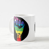 Regenbogenfäuste der Wut Kaffeetasse (Vorderseite Links)