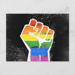 Regenbogenfäuste Postkarte
