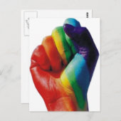 Regenbogenfäuste Postkarte (Vorne/Hinten)