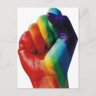Regenbogenfäuste Postkarte