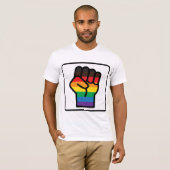 Regenbogenfäuste T-Shirt (Vorne ganz)