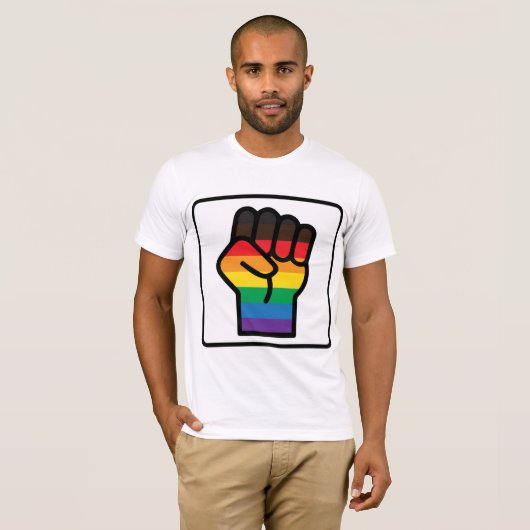 Regenbogenfäuste T-Shirt (Vorne ganz)