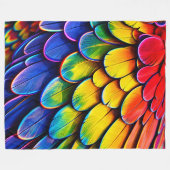 Regenbogenfeder-Schuppen luxuriöse Fleece-Decke v Fleecedecke (Vorderseite (Horizontal))