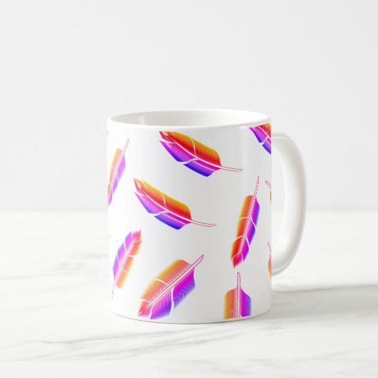 Regenbogenfedermuster Kaffeetasse (VorderseiteRechts)