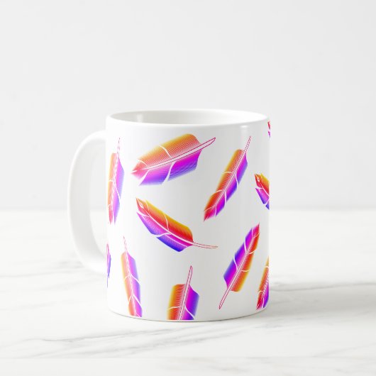 Regenbogenfedermuster Kaffeetasse (Vorderseite Links)