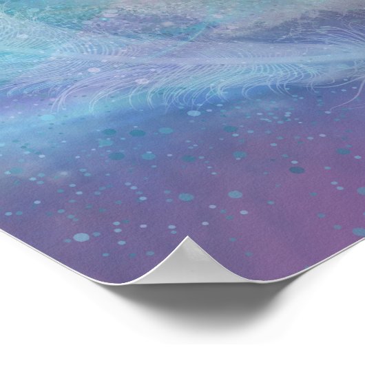 Regenbogenfedern und der Mond Poster (Ecke)