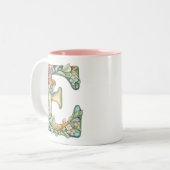 Regenbogenfee Anfangsbuchstabe 'E' Zweifarbige Tasse (Vorderseite Links)