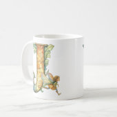 Regenbogenfee Anfangsbuchstabe 'J'  Kaffeetasse (Vorderseite Links)