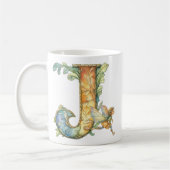 Regenbogenfee Anfangsbuchstabe 'J'  Kaffeetasse (Links)