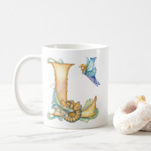 Regenbogenfee Anfangsbuchstabe 'L' Kaffeetasse