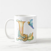 Regenbogenfee Anfangsbuchstabe 'L' Kaffeetasse (Links)