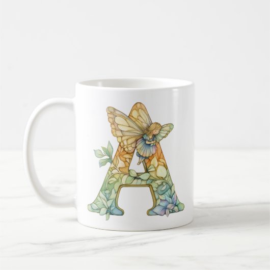Regenbogenfee Initial 'A'  Kaffeetasse (Links)