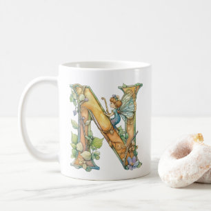Regenbogenfee Initial 'N' Kaffeetasse