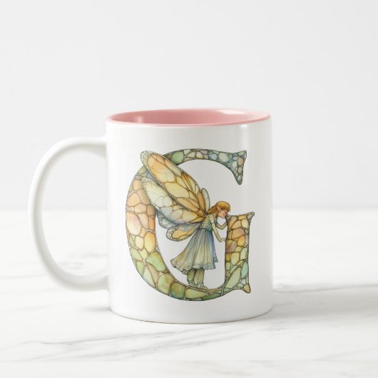 Regenbogenfee Initiale 'G' Zweifarbige Tasse (Links)