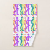 Regenbogenfiguren-Design Badhandtuch Set (Handtuch)