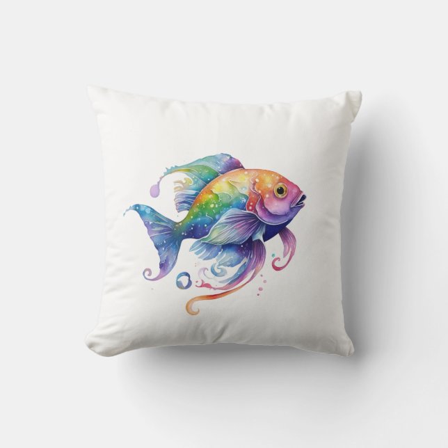 Regenbogenfisch 1 Klein Kissen (Vorderseite)