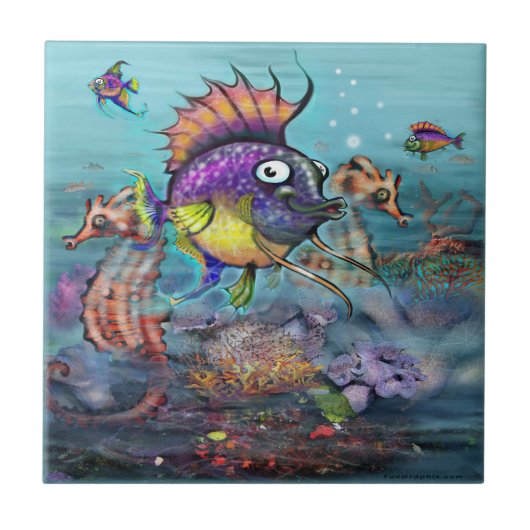 Regenbogenfisch Fliese (Vorderseite)