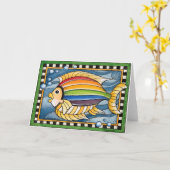 Regenbogenfisch - Grußkarte Karte (Gelbe Blume)