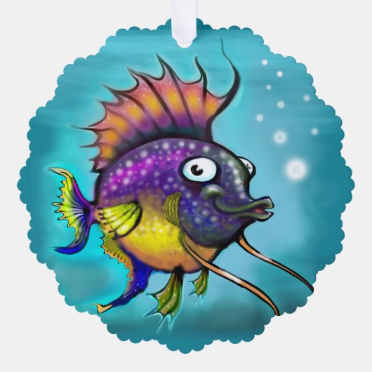 Regenbogenfisch Ornament Karte (Vorderseite)