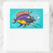 Regenbogenfisch Rechteckiger Aufkleber (Tasche)