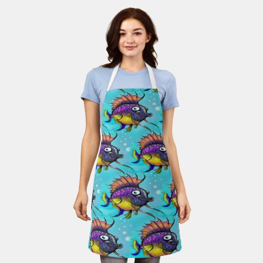 Regenbogenfisch Schürze (Getragen)