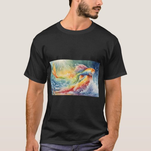 Regenbogenfisch Spritzer T-Shirt (Vorderseite)