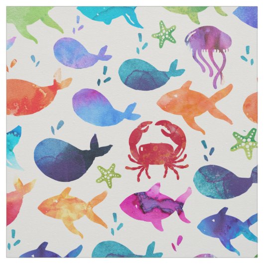 Regenbogenfisch unter dem Meer Stoff (Muster)