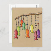 Regenbogenfische auf Haken Postkarte (Vorne/Hinten)