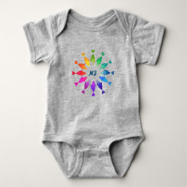 Regenbogenfische im Ozean niedliche bunte Muster Baby Strampler
