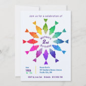 Regenbogenfische im Ozean niedliche bunte Muster Einladung (Rückseite)