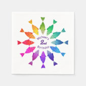 Regenbogenfische im Ozean niedliche bunte Muster Serviette (Vorderseite)