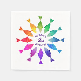 Regenbogenfische im Ozean niedliche bunte Muster Serviette