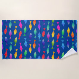 Regenbogenfische im Ozean niedliche bunte Muster Strandtuch
