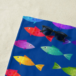 Regenbogenfische im Ozean niedliche bunte Muster Strandtuch