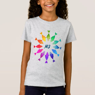 Regenbogenfische im Ozean niedliche bunte Muster T-Shirt