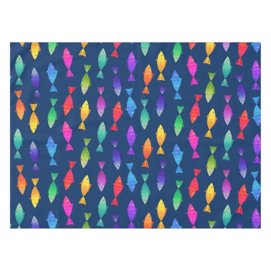 Regenbogenfische im Ozean niedliche bunte Muster Tischdecke (Vorderseite (Horizontal))