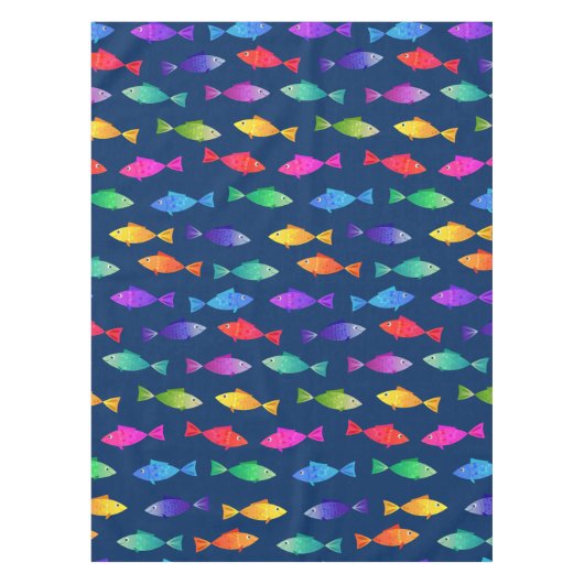 Regenbogenfische im Ozean niedliche bunte Muster Tischdecke (Vorderseite)