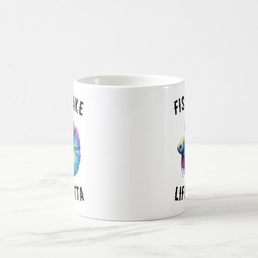 Regenbogenfische machen das Leben Betta-Sprichwort Kaffeetasse (Mittel)