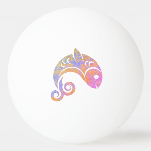Regenbogenfische Tischtennisball (Vorderseite)