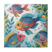 Regenbogenfische unter Wasser Fliese (Vorderseite)