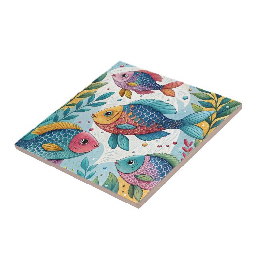 Regenbogenfische unter Wasser Fliese (Seite)