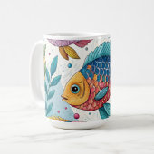 Regenbogenfische unter Wasser Kaffeetasse (Vorderseite Links)
