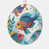 Regenbogenfische unter Wasser Keramik Ornament (Links)