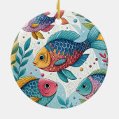 Regenbogenfische unter Wasser Keramik Ornament (Hinten)
