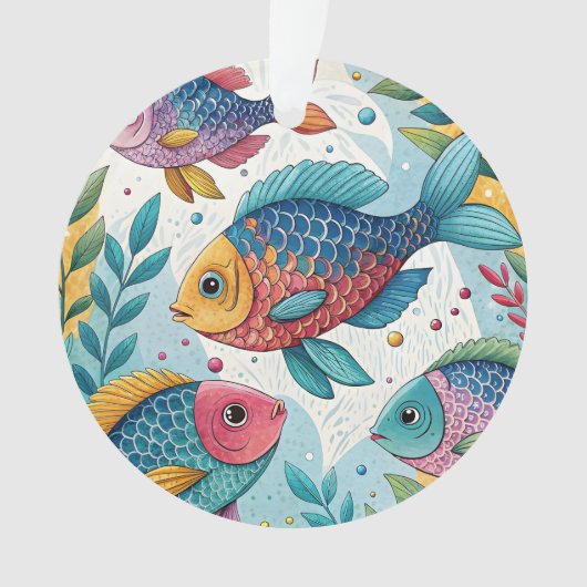 Regenbogenfische unter Wasser Ornament (Vorderseite)